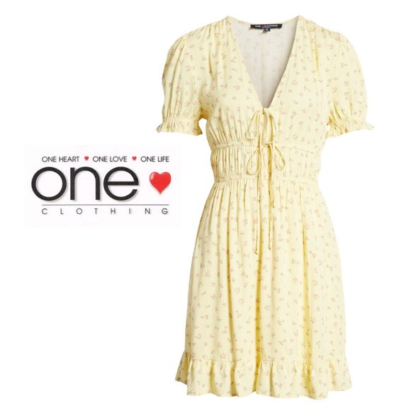 NEW One Clothing Floral Elastic Waist Minidress SM - Picture 2 of 8